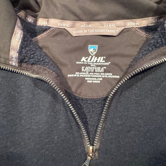 Kuhl Kashmira 1/4 Zip Men's XL Navy Blue/Gray Hiking Fleece - Picture 4 of 5